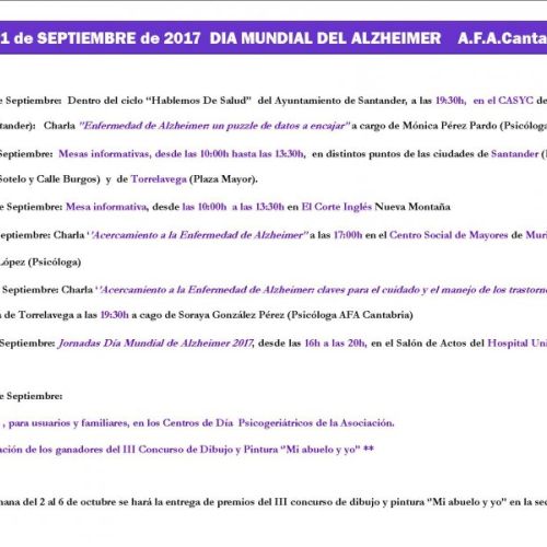 DÍA MUNDIAL DE ALZHEIMER 2017