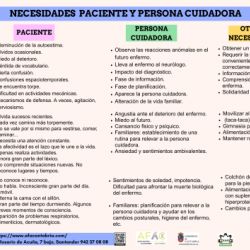 necesidades paciente y persona cuidadora