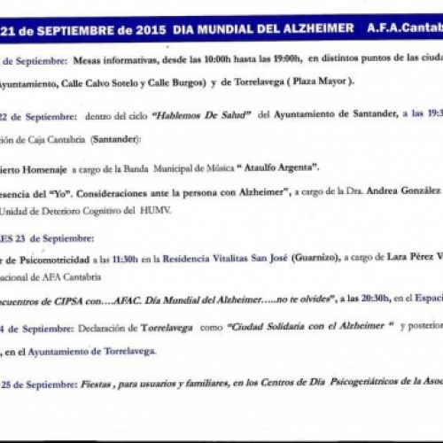 DÍA MUNDIAL DEL ALZHEIMER 2015