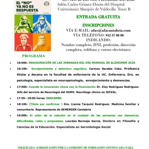 cartel jornadas dia mundial alzheimer 2026